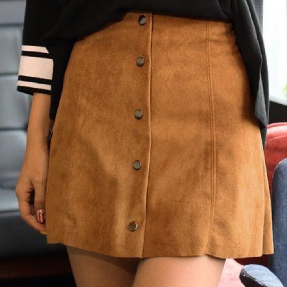 LOFT brown suede skirt NWT - Size 4 New